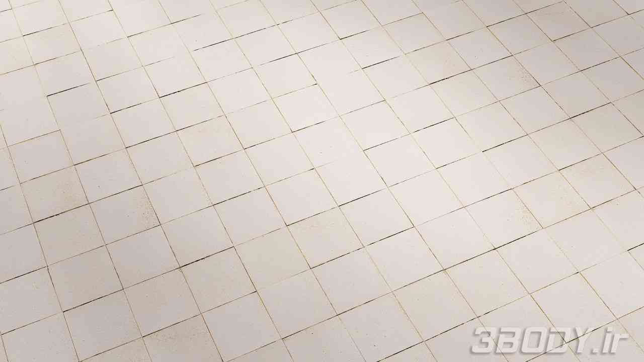 متریال کاشی کف floor tile   سفید عکس 1